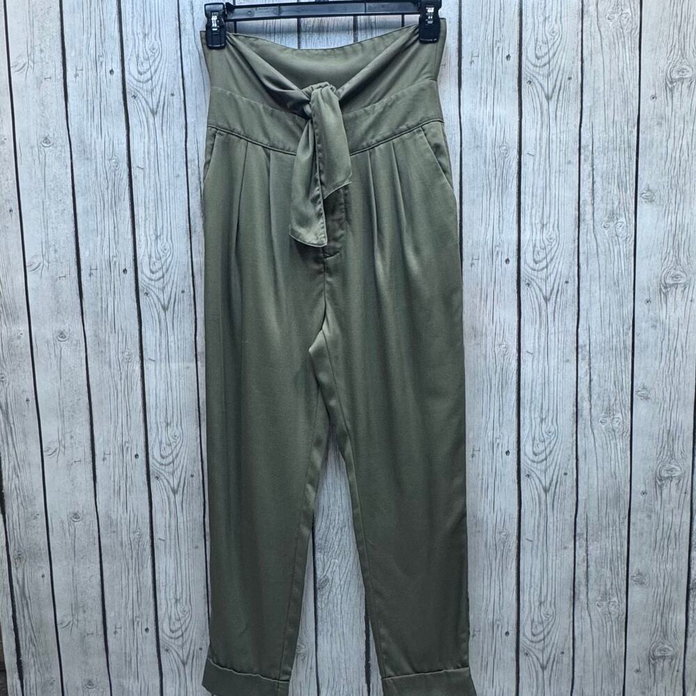 Anthropologie Cartonnier Olive Green Tie
Waist Trouser Pants Size 4